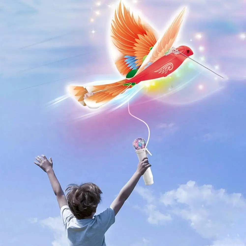 Sıcak satış tel kontrol uçan kuş elektrikli hobiler açık uçan oyuncaklar çocuklar için rc hayvan simülasyon kuş oyuncak aydınlatma ile