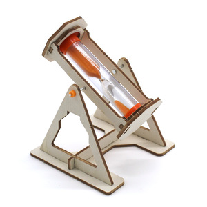 Kit d'horloge à sable en bois 90 mm x 90 mm x 115 mm, jouet scientifique éducatif pour enfants, modèle d'expérimentation physique DIY - Product Image 2