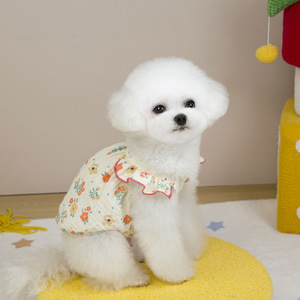 <span class=keywords><strong>Vestito</strong></span> estivo da principessa per cani vestiti di lusso per cuccioli gonna a maniche volanti con stampa floreale abito da gatto per animali domestici gonna Chihuahua - Product Image 4