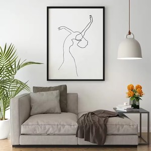 Soyut Posterler ve Çizgi Duvar Sanatları Dijital Baskı Figür Resimleri Oda Dekorasyonu için Kanvas Tabanlı Portre Konuları - Product Image 1