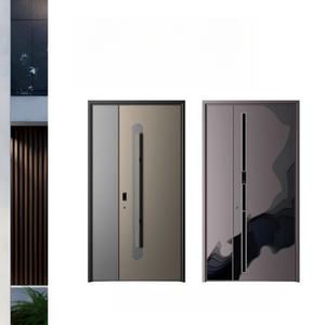 Porte d'entrée moderne Porte d'entrée accessible antivol sculptée de luxe Portes d'entrée avant encadrées - Product Image 3