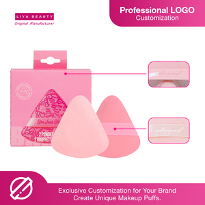 พัฟแต่งหน้ารูปสามเหลี่ยมแบบมืออาชีพ พัฟแป้งที่ทนทาน บรรจุภัณฑ์โลโก้แบบกำหนดเองสำหรับชุดของขวัญองค์กร - Product Image 2