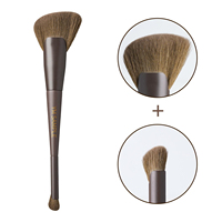 Kit de pinceaux de maquillage de luxe marron avec pochette magnétique pour les commandes en gros de marques de détail de magasins de beauté en ligne