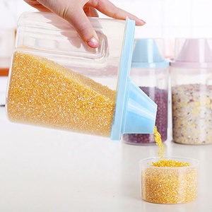 Botellas de plástico transparente para almacenamiento de alimentos, contenedor de comida seca con tapas para cocina, dispensador duradero de cereales, tarros de almacenamiento de granos de arroz - Product Image 5