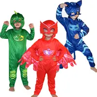 RS574 kırmızı/yeşil/mavi Hero baykuş giysileri animasyon kostümleri cadılar bayramı çocuk maskeli pijama kostüm