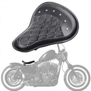 Housse de siège en cuir personnalisée à coussin simple et à ressort <span class=keywords><strong>vintage</strong></span> pour motos Harley Sportster XL883 XL1200 - Product Image 1