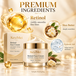 Retinol Gesichtscreme Hyaluronsäure <span class=keywords><strong>Anti</strong></span>-Falten Straffende Nährende Feuchtigkeitspflege Private Label OEM ODM Hautpflege-Fabrik - Product Image 3
