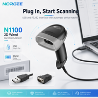 Escáner de Código de Barras Portátil NORGEE 1D/2D/QR, Escaneo Automático, Uso en Supermercados, en Stock