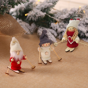 Fournitures de décoration de Noël, ornements de Noël créatifs, poupée skieur, pendentif pour arbre de Noël, mini-poupée - Product Image 4