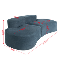 Canapé sectionnel en molleton Teddy bleu foncé meubles de salon canapé de compression moderne de luxe