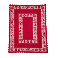 Nappe jetable rectangulaire recyclée en gros Couverture en plastique imprimée florale de Noël pour la maison pour la table de vacances