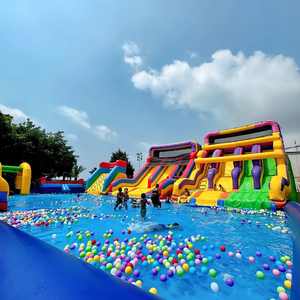 QIQU Parque Acuático Inflable Gigante, Equipo Hermético Soldado con Calor, PVC Sijia para Parque de Diversiones Acuáticas, Diseño 3D - Product Image 1