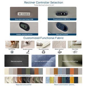 Sofá Reclinable Eléctrico Moderno de <span class=keywords><strong>Tres</strong></span> Plazas en Tela con Funciones Multifuncionales para Sala de Estar, Hotel, Centro Comercial y Villa - Product Image 6