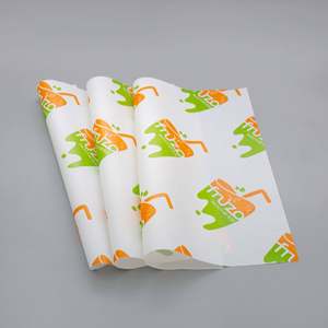 Feuille de papier alimentaire anti-graisse personnalisée, papier de charcuterie avec impression de logo personnalisée pour l'emballage alimentaire, hamburger, sandwich - Product Image 4