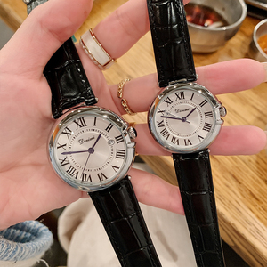 Fashion Minimalist Temperament Steel Band Quartz Couple <b>Watches</b> with Vintage Roman Numerals - Product Image 2