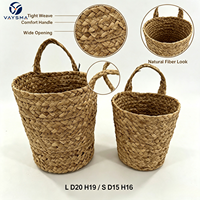 Panier de rangement en paille de style rétro avec poignées, tressé à la main, écologique, gain de place, grande capacité, à un seul niveau
