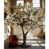 SPYHS16 Faux arbre Sakura 5 étoiles pour décoration d'hôtel et de restaurant, grand arbre intérieur réaliste à fleurs de cerisier artificiel, design personnalisé