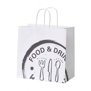Bolsas de Papel al por Mayor con su Propio Logotipo, Bolsa de Papel Kraft Marrón para Llevar Comida con Asa - Product Image 4