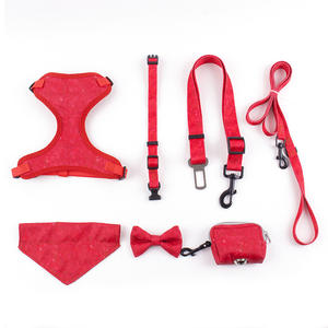 人気デザイン 7-in-1 XS-L 通気性抜群 犬猫ペット用ハーネスとリードセット 高品質 グリーン レッド ブラック ブルー 犬用ハーネス - Product Image 5