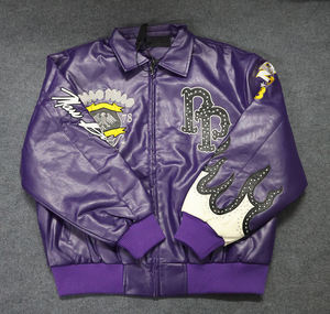 رداء بيسبول بكتف متدلية جاكيت مطرز بشعار هيب هوب جاكيت جلد صناعي جاكيت رجالي جاكيت للرجال - Product Image 4