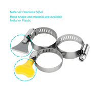 Collier de serrage papillon en acier inoxydable 304 avec mini-boulons de type collier de serrage inclus pour l'exploitation minière et l'industrie générale
