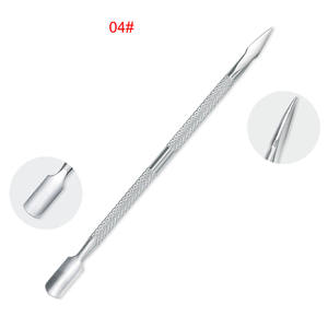 Poussoir à cuticules double face en acier inoxydable Outil de nettoyage des ongles Poussoir à vernis en gel Outils d'élimination des peaux mortes des cuticules - Product Image 5