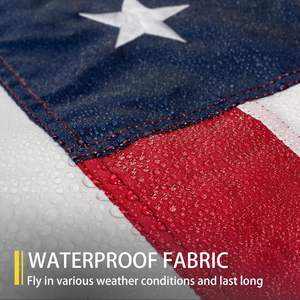 ธงชาติอเมริกัน ขนาด 3x5 ฟุต สำหรับใช้งานกลางแจ้ง ทนทานต่อแรงลมสูง ผลิตจากโพลีเอสเตอร์ ปักดาว ลายเส้นเย็บอย่างดี ห่วงทองเหลือง แข็งแรงทนทาน - Product Image 3