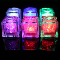 Multi Color Sparkling Luminous LED Glow Led Ice Cubes Neon Party Supplies Party Wine Glass Block Flashing Induction Luminous