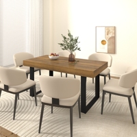 Ensemble de table à manger extensible en bois de chêne massif, design moderne, écologique, imperméable, durable, rectangulaire, 6 à 10 places