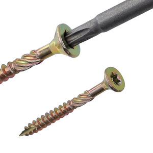 RUITOOL Wood Screws 5x80mm T25 Star Drive Zinc Yellow-Chromate Plated Round Head Metric Wood Screw 100pcs - Product Image 2