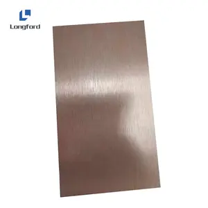 Hot sale 2mm thickness hairline surface rose gold finish aluminum sheet