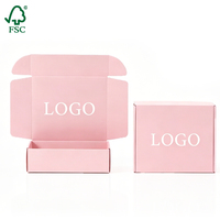 Boîte d'expédition en carton ondulé rose personnalisée certifiée FSC, emballage cadeau recyclable pour parfums et artisanat, idéale pour les fêtes et le shopping