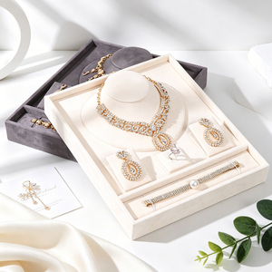 Premium Velvet Jewelry Stand Tray Combination Ready Stock For Boutique Jewelry Retail Counter Display Props - Product Image 2