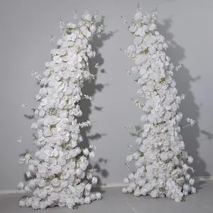 Cenários de casamento brancos personalizados decoração de arco de flor artificial branco para decoração de casamento
