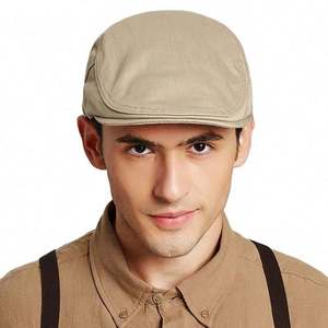 Béret en coton britannique pour homme, style Ivy, grande taille, décontracté, uni, casquette de newsboy - Product Image 1