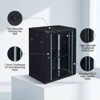 Baie de serveur murale TBS 15U 19 pouces, profondeur 600 mm, en kit plat KD, avec roulettes pour hub de surveillance de sécurité