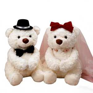 EZBABY ODM Pair Figural Short Plush <strong>Teddy</strong> <strong>Bears</strong> Bed Dolls 31-50cm Fiber Cotton Valentine's Day Wedding Groom's Gift Newlyweds - Product Image 4