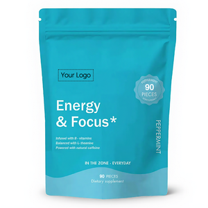 ยาเม็ดแอล-ธีอะนีนผสมคาเฟอีน OEM สำหรับเพิ่มพลังงานและสมาธิ รสไอซ์เปปเปอร์มินต์ แบบเม็ดอม สำหรับคนทานมังสวิรัติ อาหารเสริมเพิ่มความสดชื่นสมองสำหรับการออกกำลังกายและการเรียน - Product Image 2