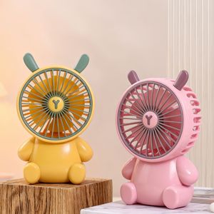 Lingpan <b>Mini</b> Cartoon <b>Usb</b> Rechargeable Handheld <b>Fan</b> With Button Control For Student Dorm Cooling - Product Image 5