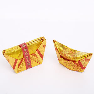 Festival Qingming : Lingots d'or porte-bonheur à cinq voies, modèle 1011, avec impression de lotus, pour brûler l'argent des défunts - 60 paquets en gros - Product Image 1