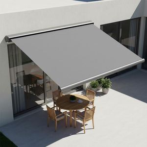 Auvent de balcon rétractable <span class=keywords><strong>électrique</strong></span> pliable à <span class=keywords><strong>manivelle</strong></span> en alliage d'aluminium télescopique, résistant à la pluie, personnalisable - Product Image 1