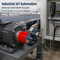 AMS58 RS-422 10-30VDC Sortie Push-Pull 1024PPR Encodeur Absolu à Arbre Plein Standard Ethernet Industriel Internet des Objets