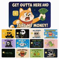 Autocollants personnalisés pour cartes de débit, anti-rayures, sans bulles, amovibles, positionnables, autocollants pour cartes de crédit anime, pour couverture de carte bancaire