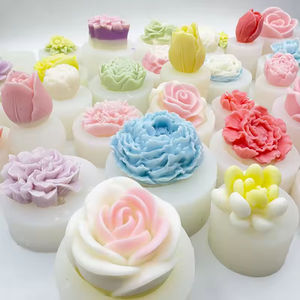 Usine prix de gros bougie parfumée 3D Silicone moules fleur et béton plâtre bougies gâteau outils - Product Image 1