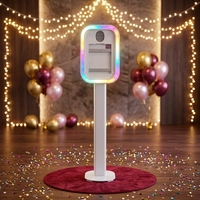 Offre Spéciale : Kiosque à Selfie avec Anneau Lumineux, Support LED pour iPad, Coque Portable pour Photobooth iPad avec Flight Case