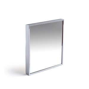 Brand Name Unique Gold Acrylic LOGO Metal Square Single Side Pocket <b>Mirror</b> With PU Pouch - Product Image 3