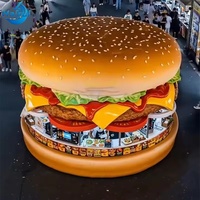 Statue géante de hamburger pour affichage commercial - Décoration artistique alimentaire personnalisée pour boutique/centre commercial