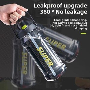 Botella de Agua Deportiva Motivacional de 2L, Tritán sin BPA, 1 Galón, con Pajita para Beber Directo, Marcador de Tiempo, Botella Pequeña de Plástico - Product Image 3