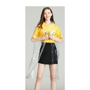 Classic Cheapest Durable Plastic Waterproof Ladies Transparent Eva <strong>clear</strong> <strong>Raincoat</strong> with Hood - Product Image 1