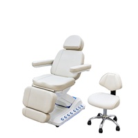Fauteuil de soin esthétique électrique avec appui-tête intégré, accoudoirs souples, structure en acier inoxydable, mobilier de salon